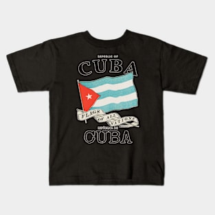 Antique Flag of Cuba Kids T-Shirt